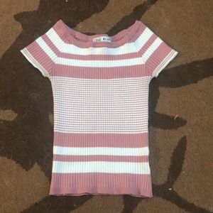 Cropped off the shoulder top.